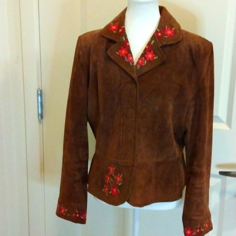 Chadwick's genuine suede with embroidery embellishments, size 12, Vintage, EUC